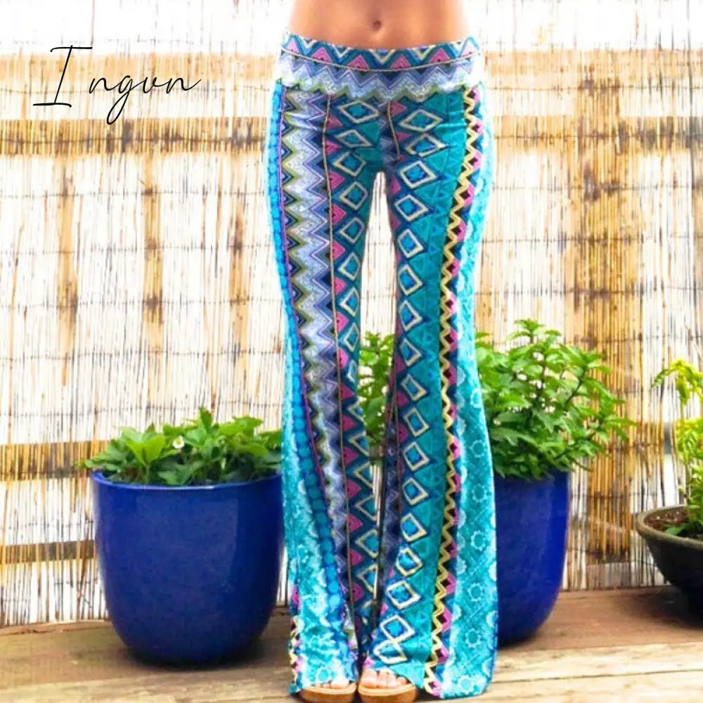 Ingvn - Spring Autumn Bell Bottom Pants Women Streetwear Flare Beach Trousers Ladies Fashion