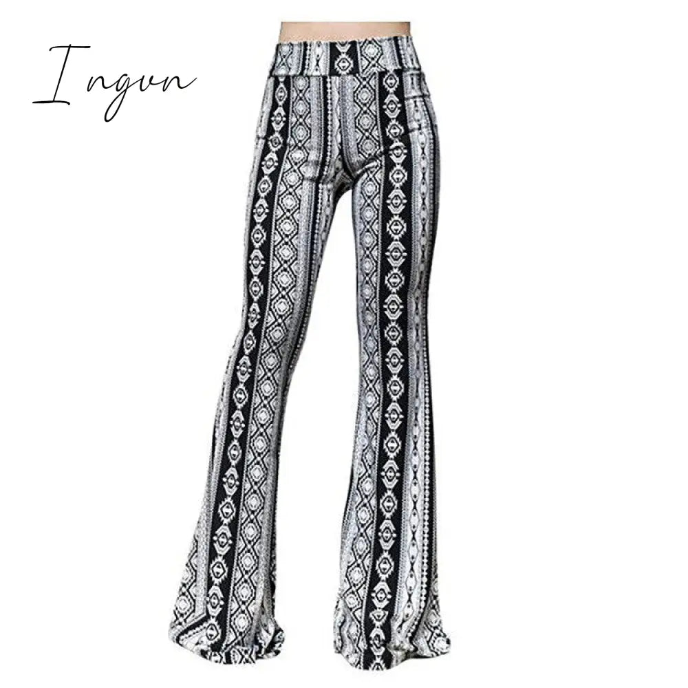 Ingvn - Spring Autumn Bell Bottom Pants Women Streetwear Flare Beach Trousers Ladies Fashion