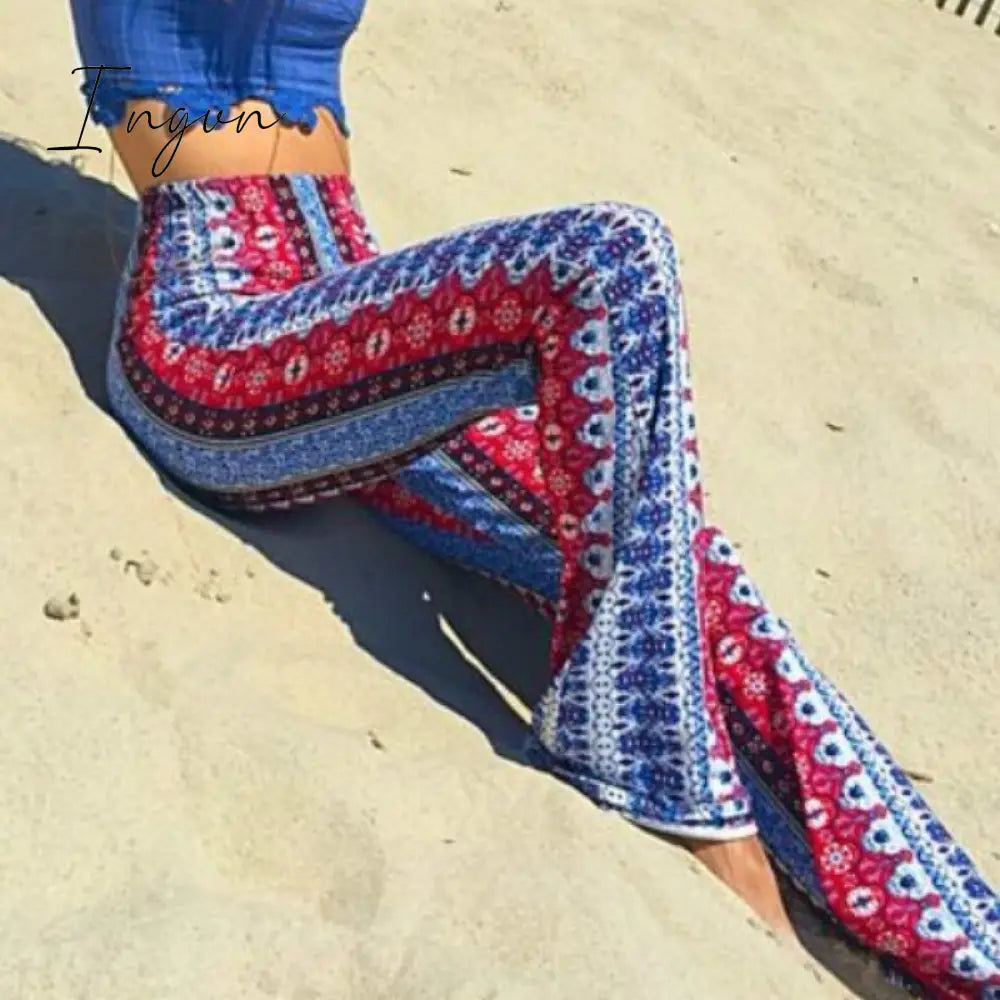Ingvn - Spring Autumn Bell Bottom Pants Women Streetwear Flare Beach Trousers Ladies Fashion