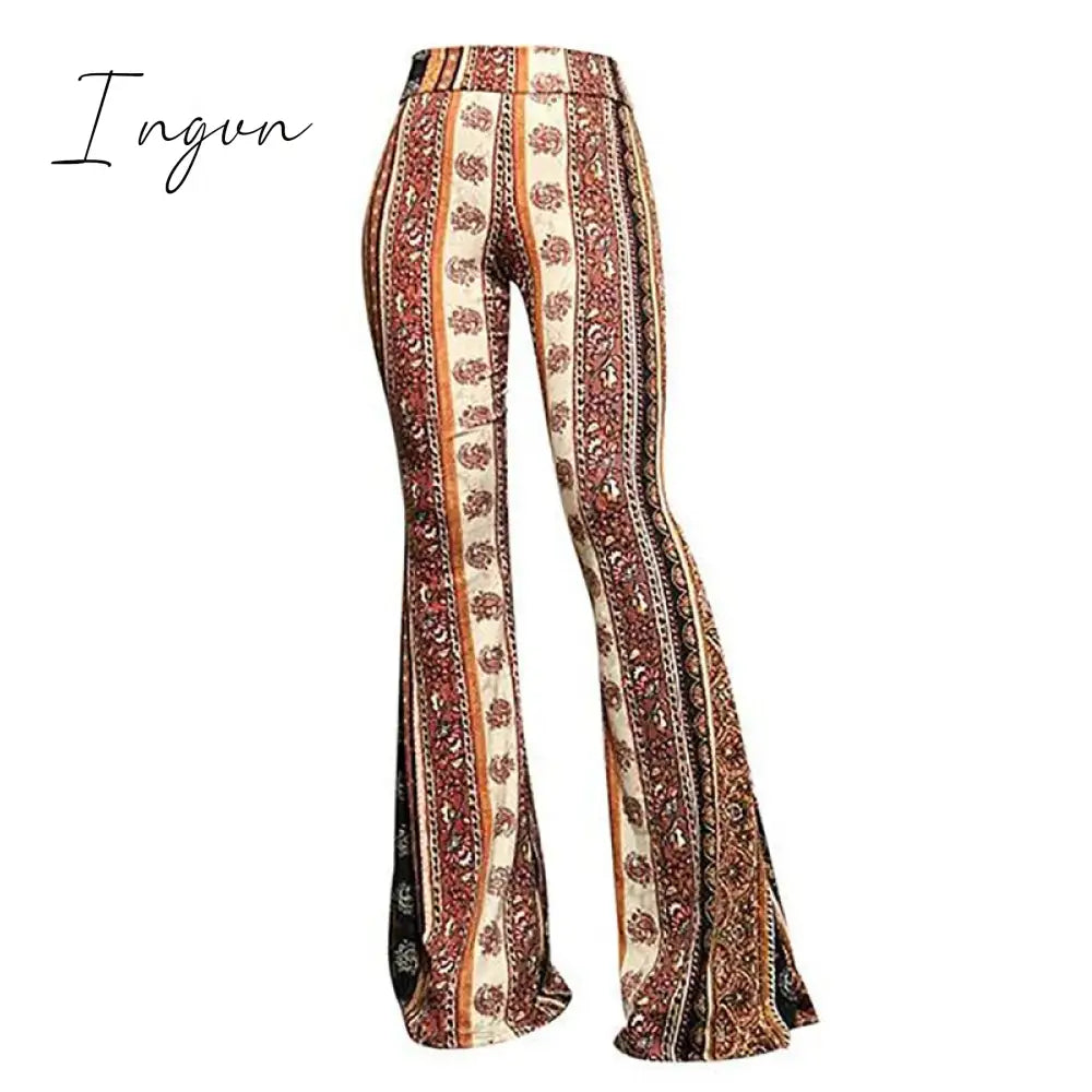 Ingvn - Spring Autumn Bell Bottom Pants Women Streetwear Flare Beach Trousers Ladies Fashion