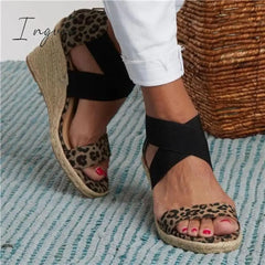 Ingvn - Summer Round Toe High Heel Wedge Casual Ladies Sandals