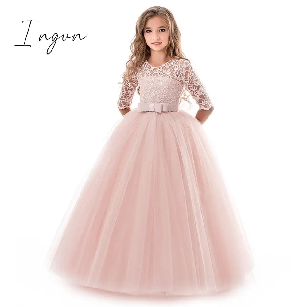 Ingvn - Teen Girl Evening Party Long Dress 5 - 14Y Formal School Ceremony Outfit Kids Christening