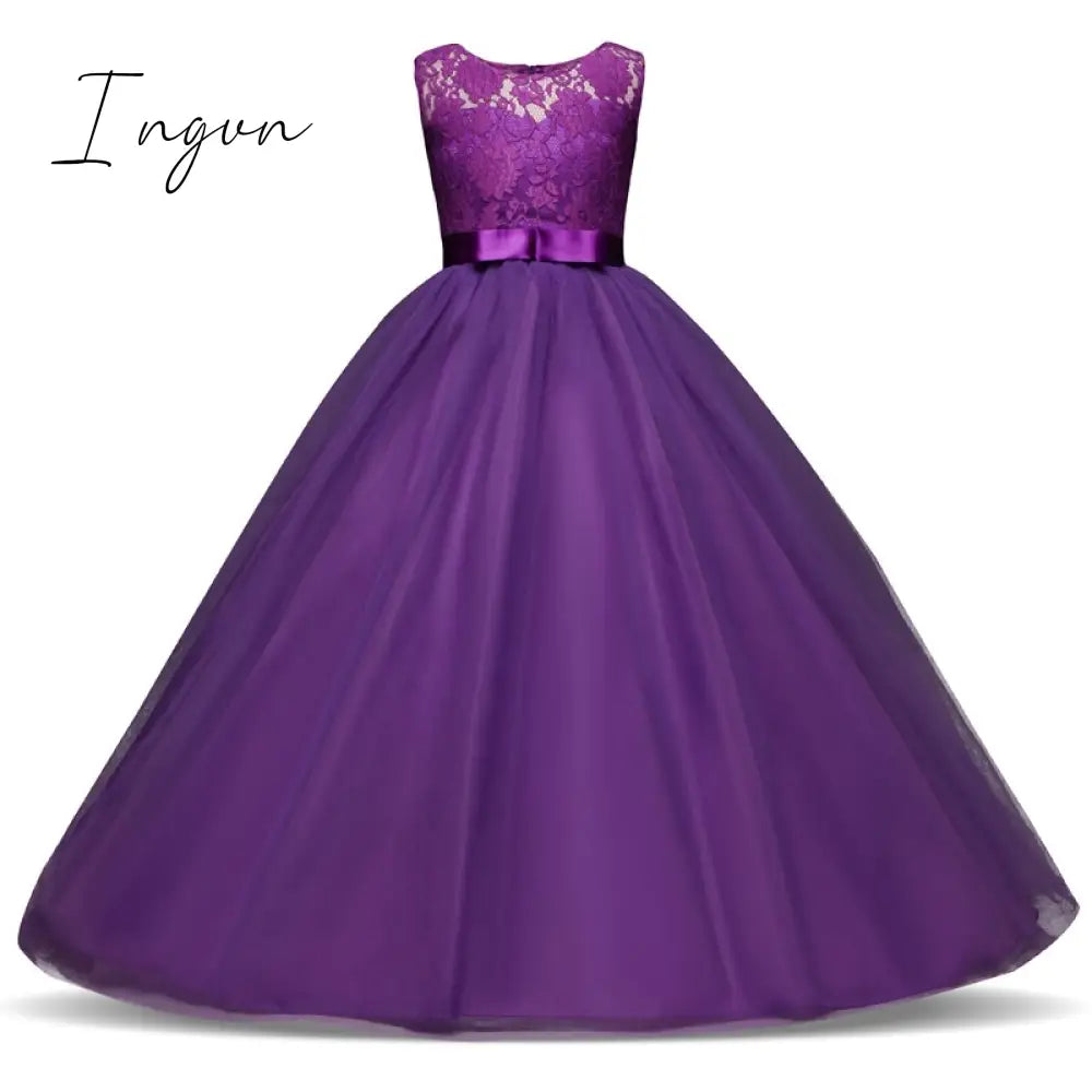 Ingvn - Teen Girl Evening Party Long Dress 5 - 14Y Formal School Ceremony Outfit Kids Christening