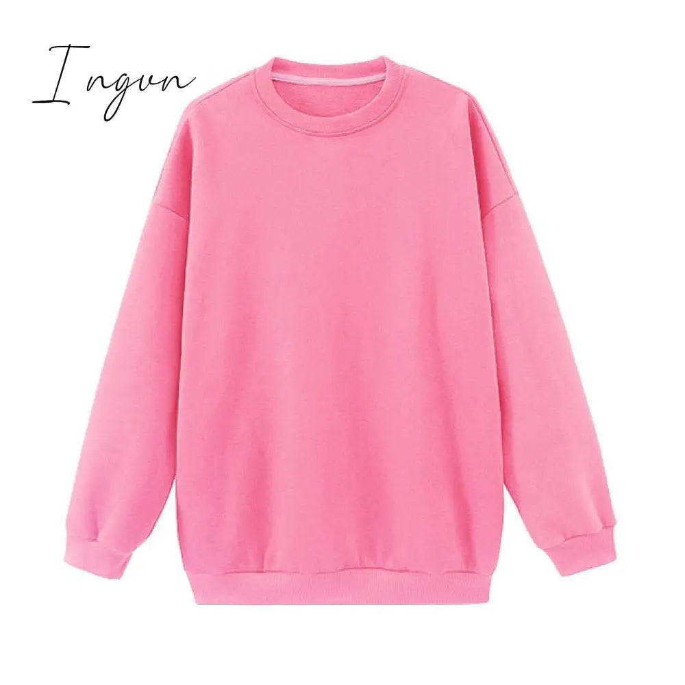 Ingvn - Toppies Womens Tracksuits Hooded Sweatshirts Autumn Winter Fleece Oversize Hoodies Solid