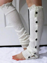 Ingvn - Vintage Knitting Lace Leg Warmers Accessories White / Free Size Warmers