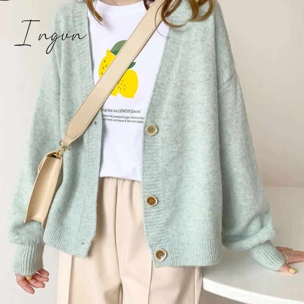 Ingvn - Women Cardigans Sweater Tops Cashmere Casual Jacket Chic Woman’s Jersey Knit Jumpers