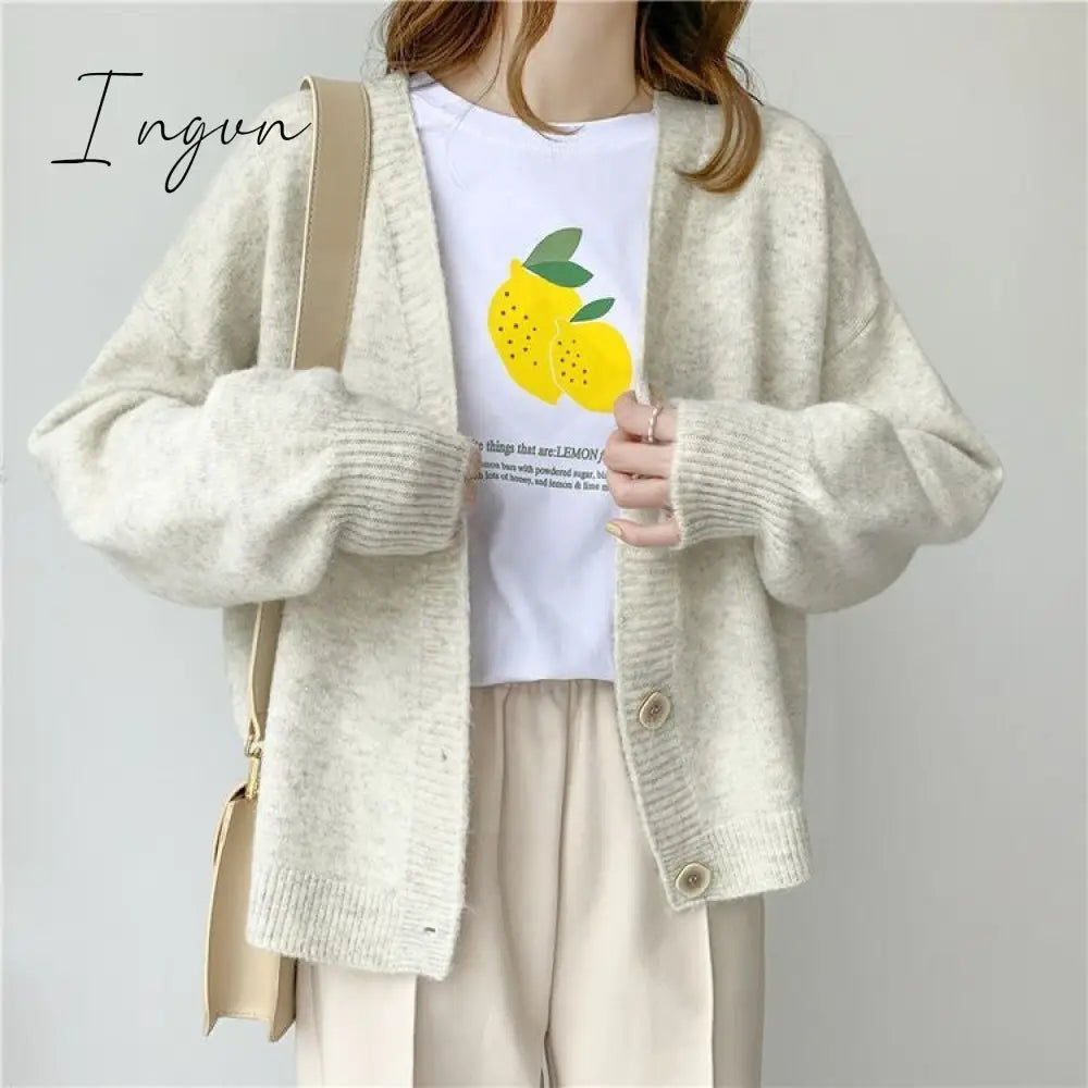 Ingvn - Women Cardigans Sweater Tops Cashmere Casual Jacket Chic Woman’s Jersey Knit Jumpers