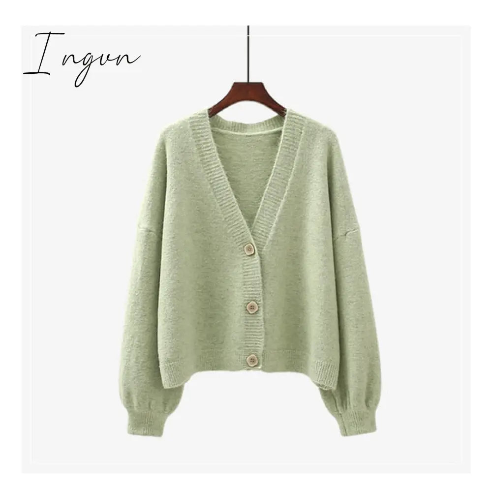 Ingvn - Women Cardigans Sweater Tops Cashmere Casual Jacket Chic Woman’s Jersey Knit Jumpers One