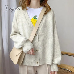 Ingvn - Women Cardigans Sweater Tops Cashmere Casual Jacket Chic Woman’s Jersey Knit Jumpers One