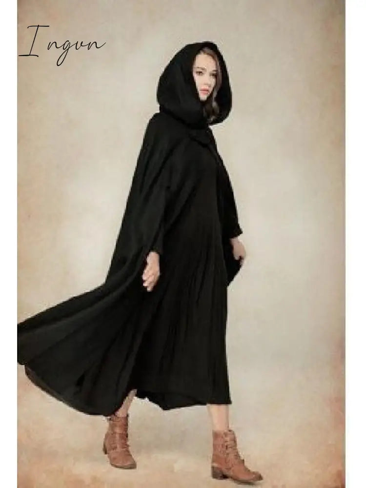 Ingvn - Women’s Coat Cloak / Halloween Capes Long Layered Green Black Blue Gray Stylish Christmas