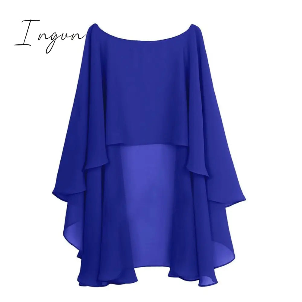 Ingvn - Womens Ladies Soft Wedding Capes Jacket Wraps Chiffon Shrug Bridal Bolero Long Shawl And