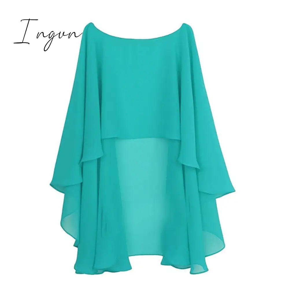 Ingvn - Womens Ladies Soft Wedding Capes Jacket Wraps Chiffon Shrug Bridal Bolero Long Shawl And