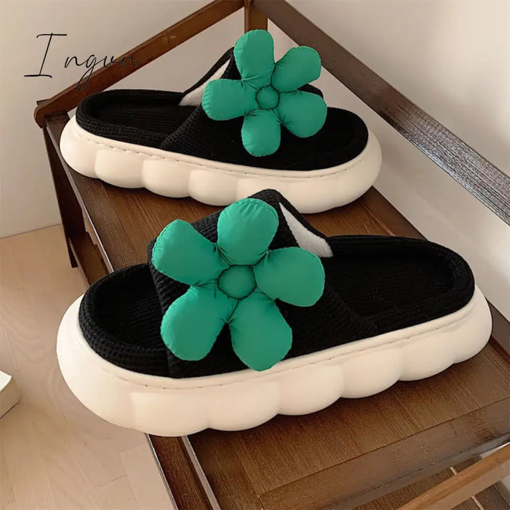 Ingvn - Women’s Slippers Summer Four Seasons Indoor Home Sandals And Cute Cartoon Milk Cow House