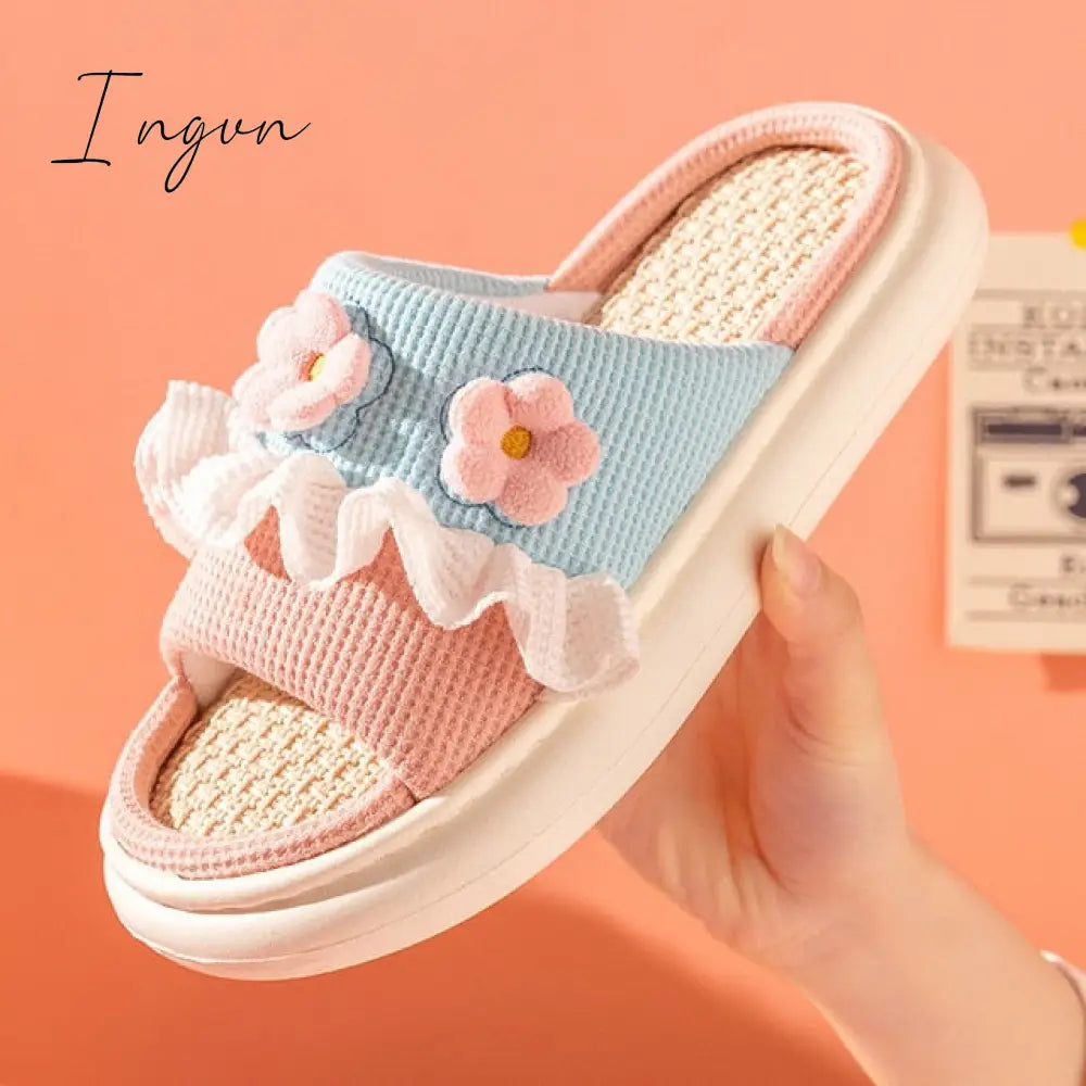 Ingvn - Women’s Slippers Summer Four Seasons Indoor Home Sandals And Cute Cartoon Milk Cow House