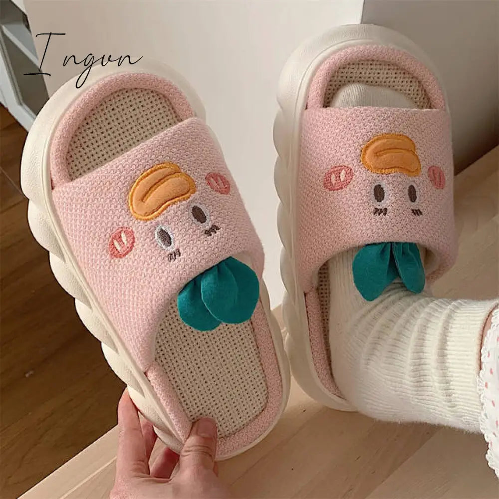 Ingvn - Women’s Slippers Summer Four Seasons Indoor Home Sandals And Cute Cartoon Milk Cow House