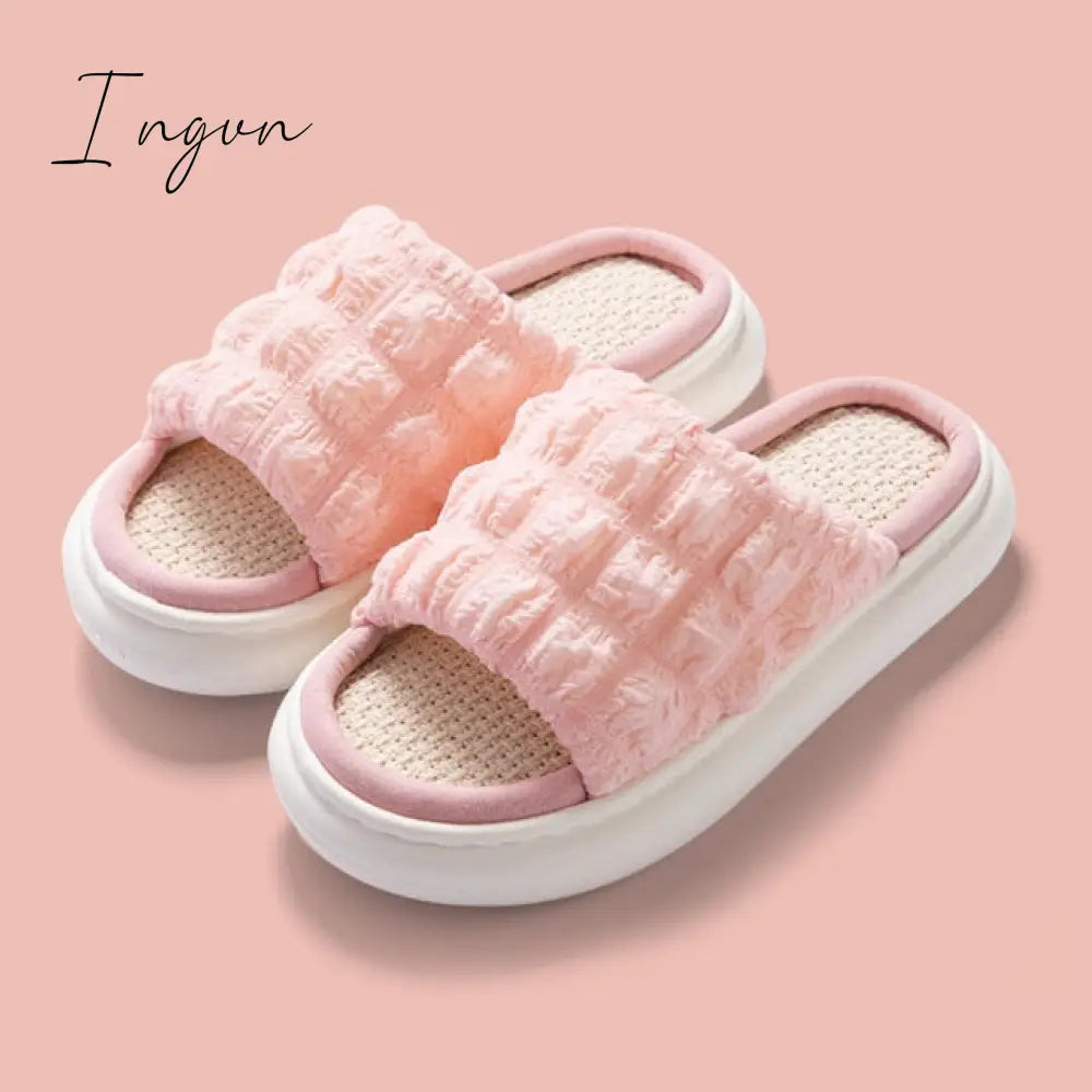 Ingvn - Women’s Slippers Summer Four Seasons Indoor Home Sandals And Cute Cartoon Milk Cow House