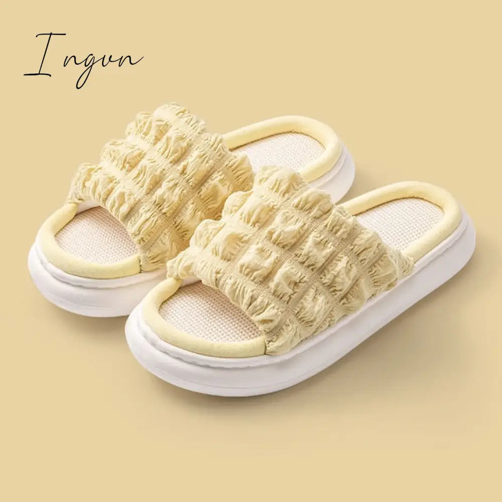 Ingvn - Women’s Slippers Summer Four Seasons Indoor Home Sandals And Cute Cartoon Milk Cow House