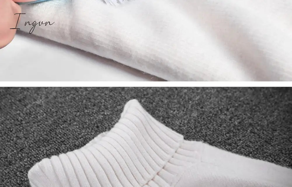 Ingvn - Women’s Sweater Turtleneck Trending New Fashion Top Autumn And Winter Korean Pullover