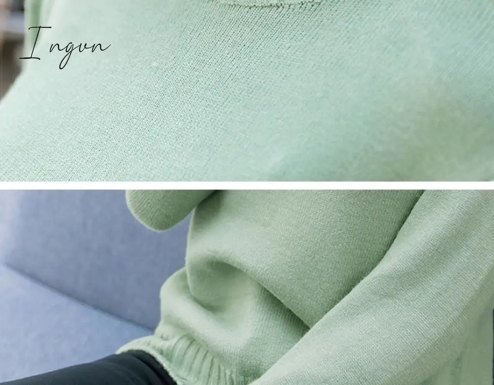 Ingvn - Women’s Sweater Turtleneck Trending New Fashion Top Autumn And Winter Korean Pullover