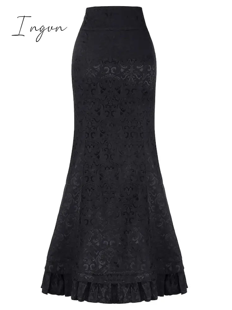 Ingvn - Women’s Trumpet / Mermaid Long Skirt Maxi Polyester Black White Pink Red Skirts Summer