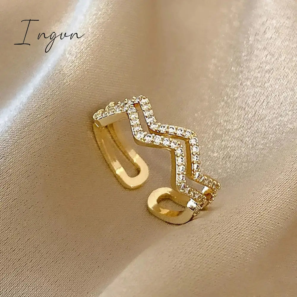 New Luxury Leaf Branch Shape Open Rings For Women Korean Party Exquisite Finger Ring Girls