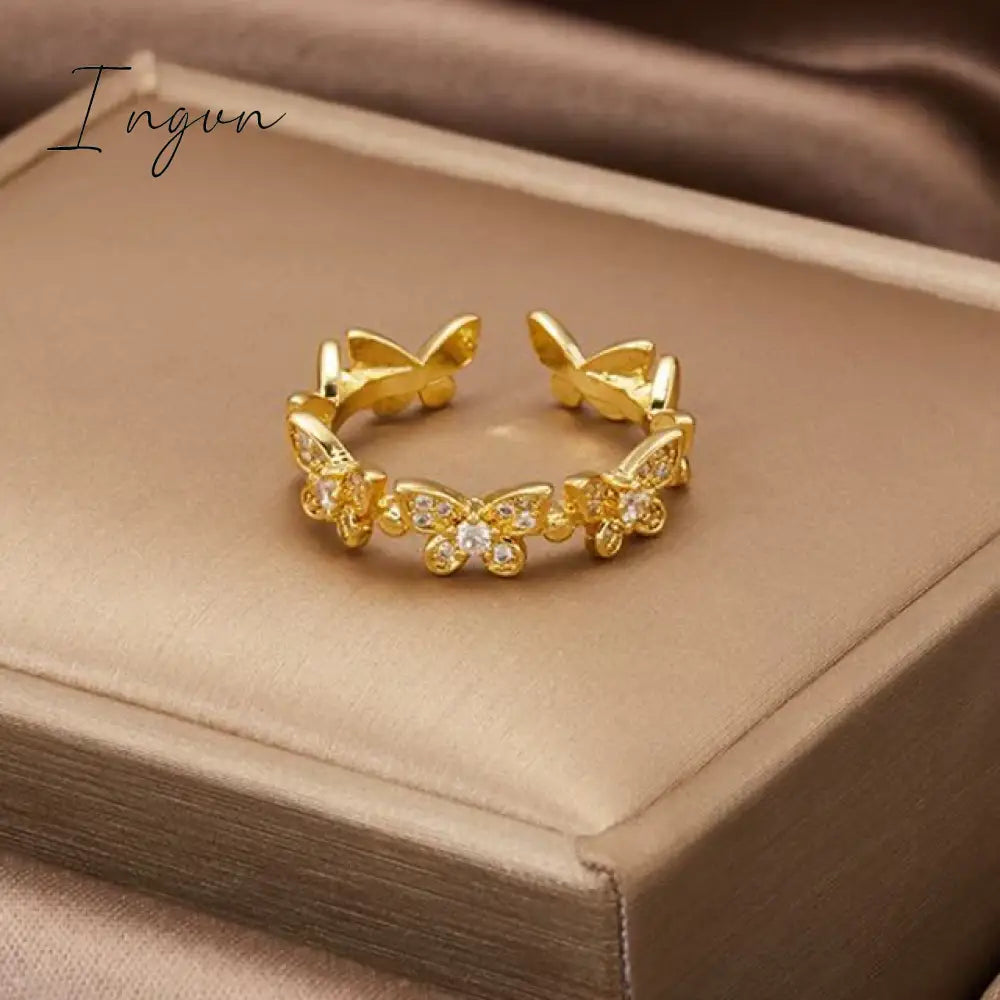 New Luxury Leaf Branch Shape Open Rings For Women Korean Party Exquisite Finger Ring Girls