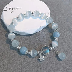 Sea Blue Treasure Moonlight Crystal Bracelet A1