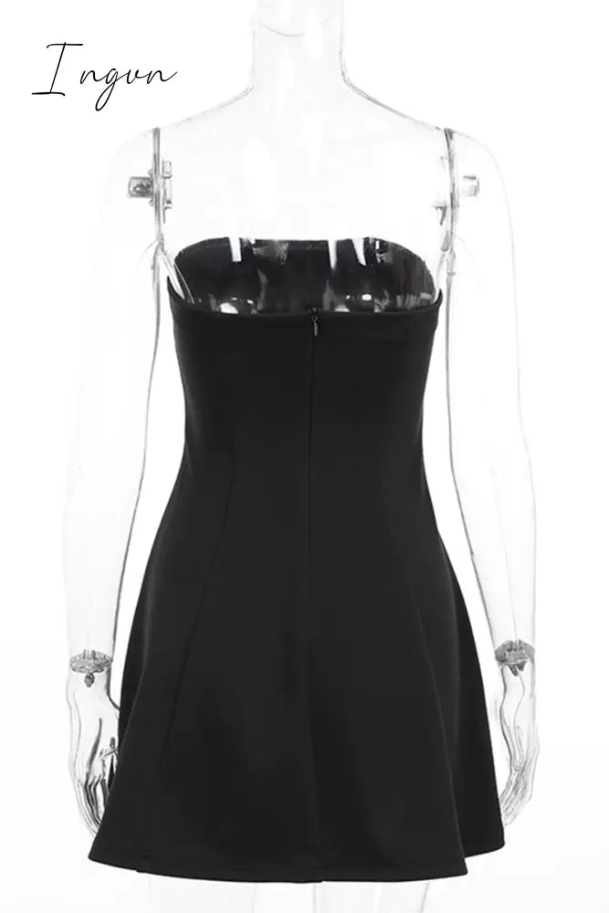 Sexy Solid Strapless Dresses Dresses/Short