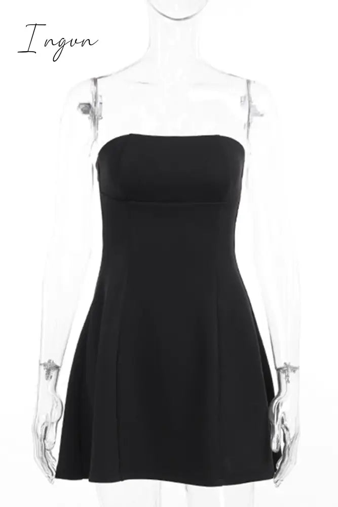 Sexy Solid Strapless Dresses Dresses/Short
