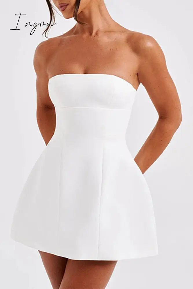 Sexy Solid Strapless Dresses Dresses/Short