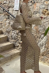 Sexy Vacation Solid Hollowed Out Backless Swimwears Cover Up Swimwears/Cover-Ups & Beach Dresses