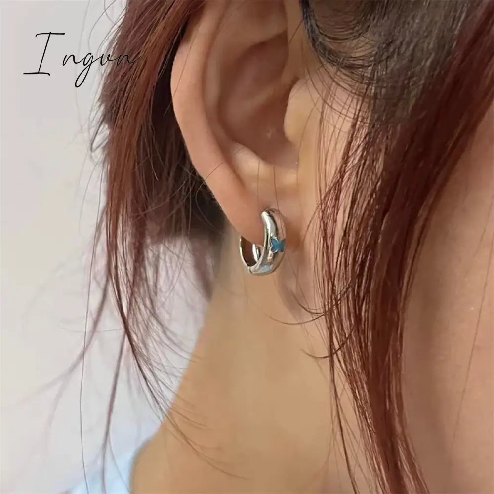 Vintage Luxury Butterfly Ear Buckle Hoop Earrings For Women Girl Korean Fashion New Jewelry Friend