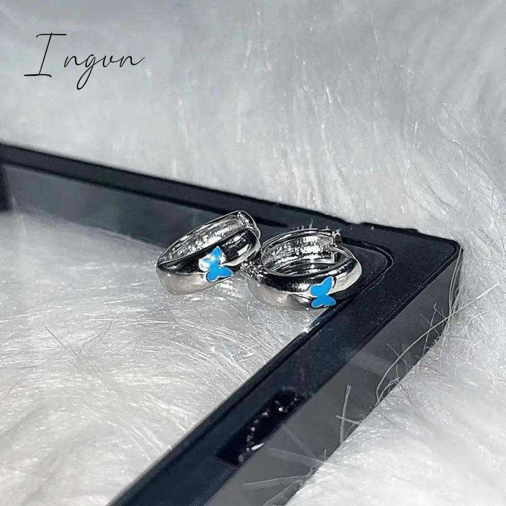 Vintage Luxury Butterfly Ear Buckle Hoop Earrings For Women Girl Korean Fashion New Jewelry Friend