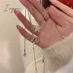 Y2K Irregular Star Pentagram Pendant Necklaces Korean Fashion Punk Hip Hop Necklace For Women