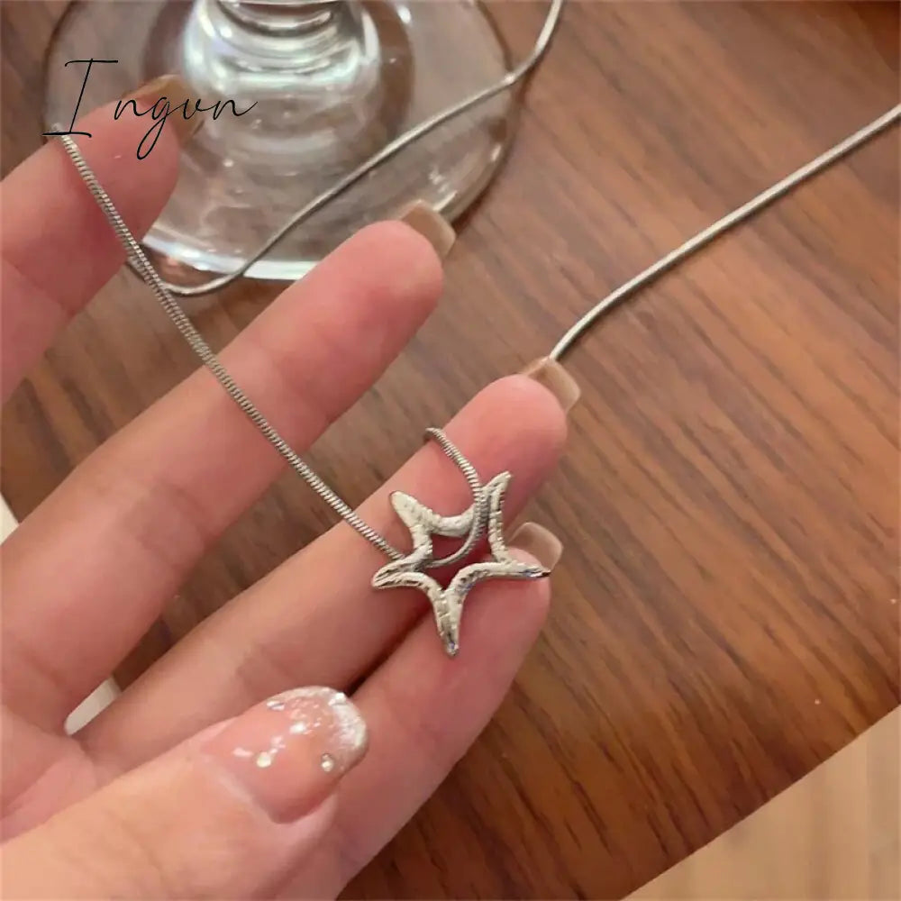 Y2K Irregular Star Pentagram Pendant Necklaces Korean Fashion Punk Hip Hop Necklace For Women